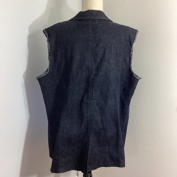 NWT COMFORT DENIM PLUS 4X DARK DENIM VEST RAW DETAILS - Picture 5 of 11
